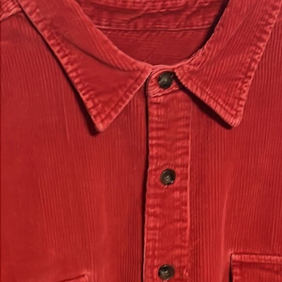 🔥 ABERCROMBIE BIG SHIRTS 100% Quality Red Thick Corduroy Shirt - EXCELLENT - XL - Picture 3 of 9